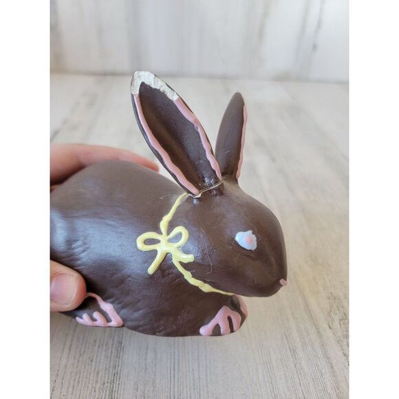 Ceramic AS IS brown bunny rabbit Easter figure - Picture 2 of 8